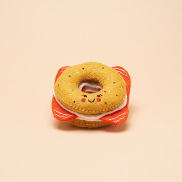 Bagel Squeaker Toy: Brown