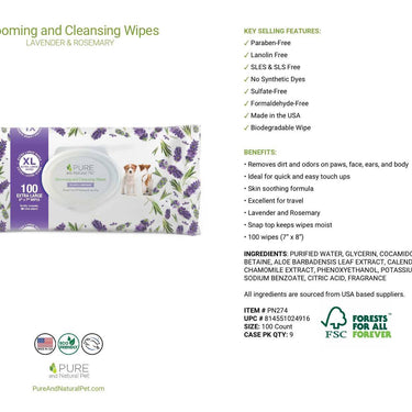 Grooming & Cleansing Wipes for Dogs & Cats - Scented