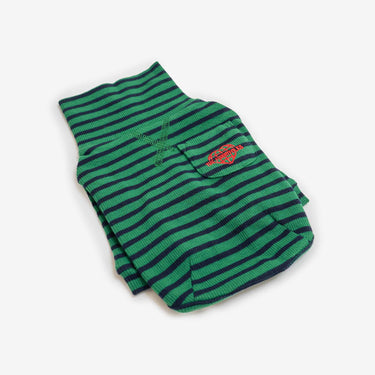 [Stripe Tee] Green & Navy