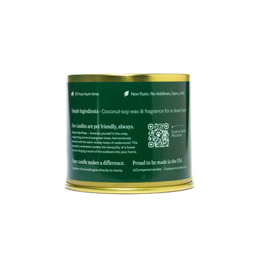 Evergreen & Cedarwood Coconut-Soy Scented Candle (Pet-Safe)