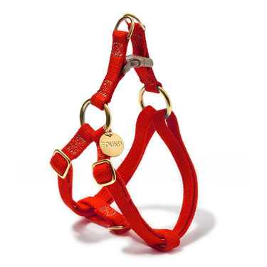 Found My Animal Red Cotton Dog & Cat Harness – Adjustable, Durable & Comfortable for Pets"