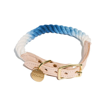 Navy Ombre Cotton Rope Cat & Dog CollarDog CollarsFound My AnimalXS