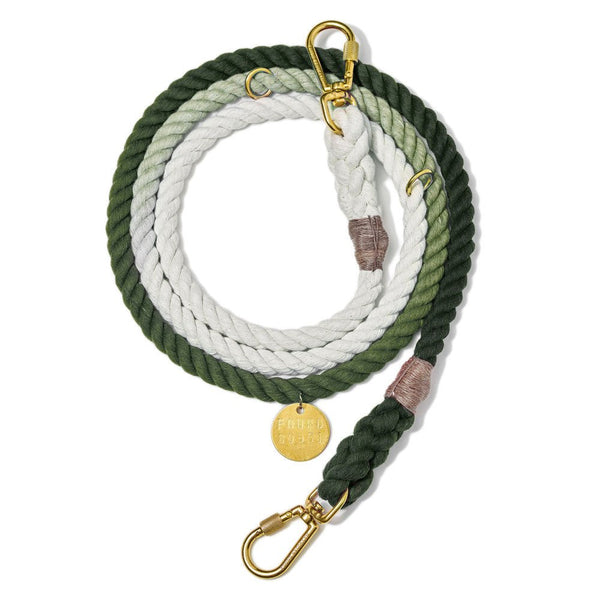 Olive Ombre Cotton Rope Dog Leash Adjustable