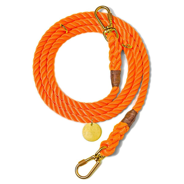 Dark Tan Rope Dog Leash, Adjustable